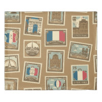  seamless pattern with postage stamps on theme of 