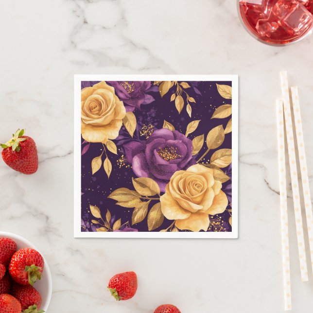 seamless pattern with purple flowers  napkins (Insitu)
