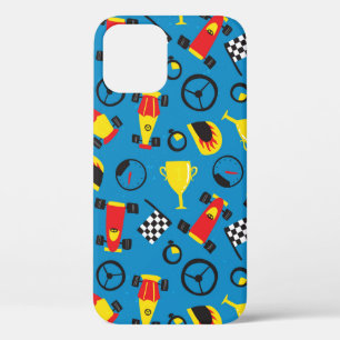 Seamless pattern with racing cars. iPhone 12 case