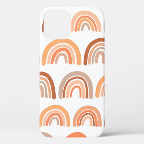 Seamless pattern with rainbow Hand drawn texture iPhone 12 Case