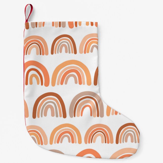 Seamless pattern with rainbow. Hand drawn texture. Small Christmas Stocking (Front)