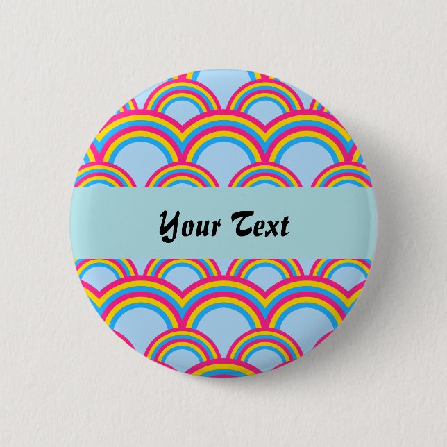 Seamless pattern with rainbows button (Front)