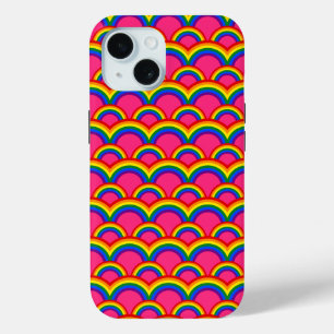 Seamless pattern with rainbows iPhone 15 case