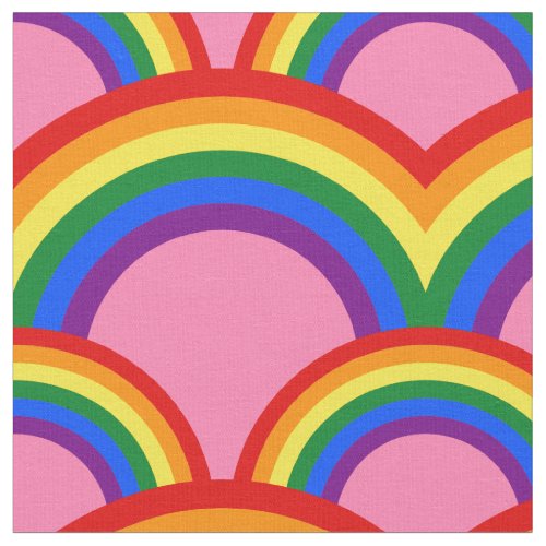 Seamless pattern with rainbows fabric