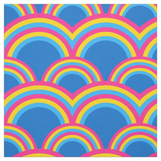 Seamless pattern with rainbows fabric