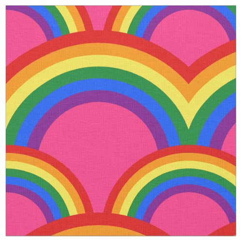 Seamless pattern with rainbows fabric
