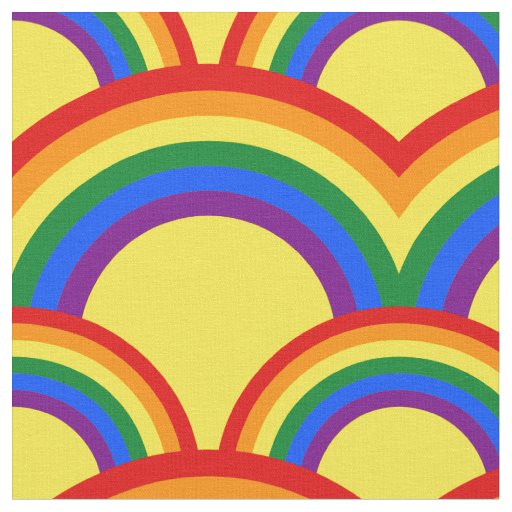 Seamless pattern with rainbows fabric