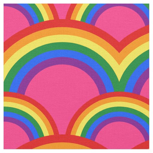 Seamless pattern with rainbows fabric