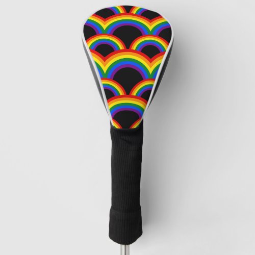 Seamless pattern with rainbows golf head cover