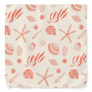 Seamless pattern with sea shells bandana