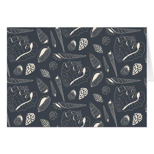 Seamless pattern with sea shells cards (Front Horizontal)