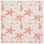 Seamless pattern with sea shells fabric