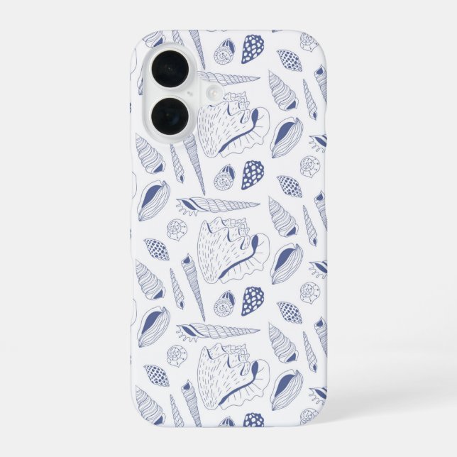 Seamless pattern with sea shells iphone case (Back)