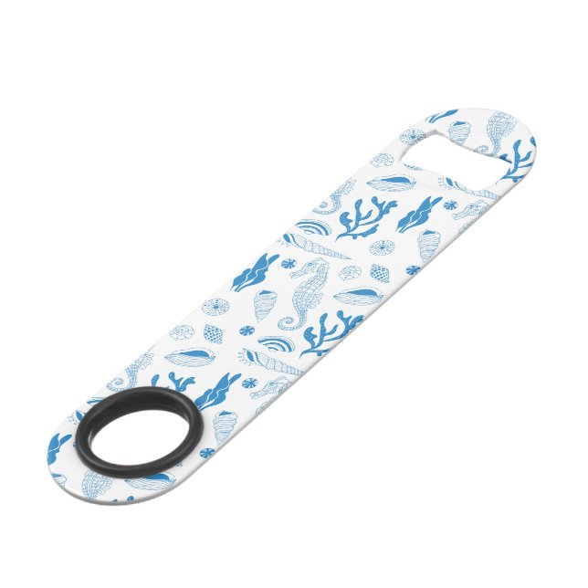 Seamless pattern with sea shells speed bottle opener (Front Angled)