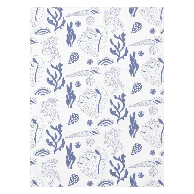 Seamless pattern with sea shells tablecloth (Front)