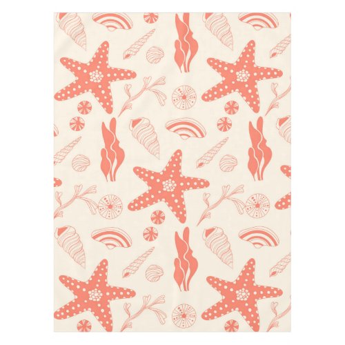 Seamless pattern with sea shells tablecloth