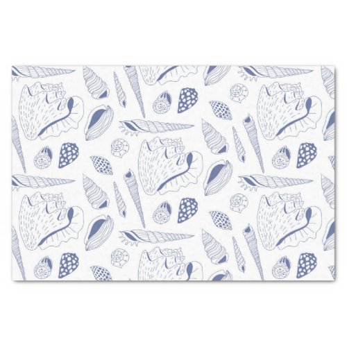 Seamless pattern with sea shells tissue paper
