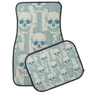 Seamless pattern with skull. Freehand drawing Car Floor Mat