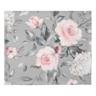 Seamless pattern with spring flowers and leaves. H Duvet Cover