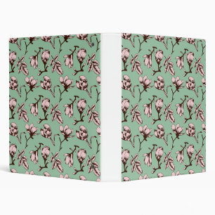 Seamless pattern with spring tree flower buds 3 ring binder