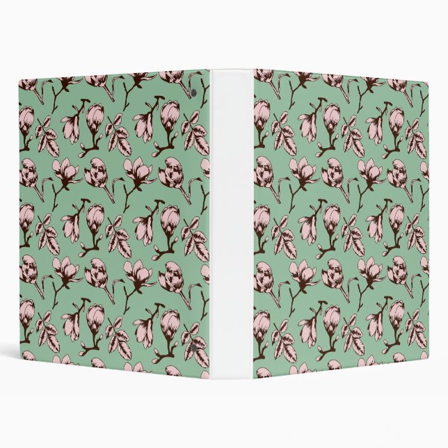 Seamless pattern with spring tree flower buds 3 ring binder (Background)