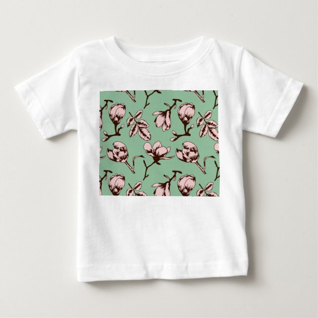Seamless pattern with spring tree flower buds baby T-Shirt (Front)