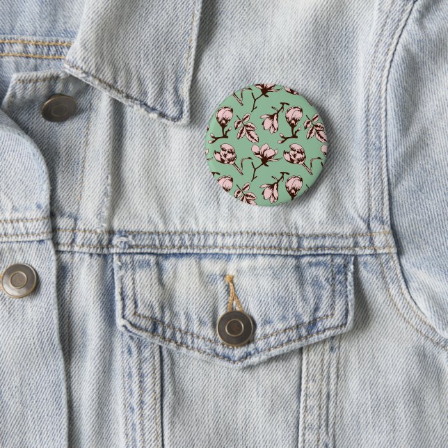 Seamless pattern with spring tree flower buds button (In Situ)