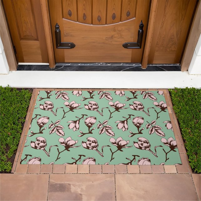 Seamless pattern with spring tree flower buds doormat (Outdoor)