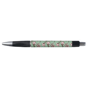 Seamless pattern with spring tree flower buds pen