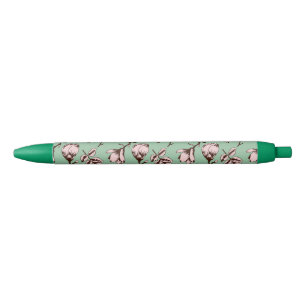 Seamless pattern with spring tree flower buds pen