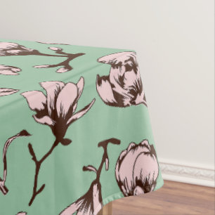 Seamless pattern with spring tree flower buds tablecloth