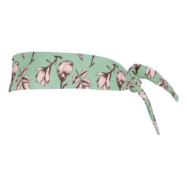 Seamless pattern with spring tree flower buds tie headband (Rotate 90)