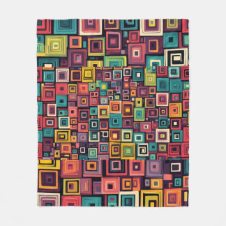 seamless pattern with squares fleece blanket
