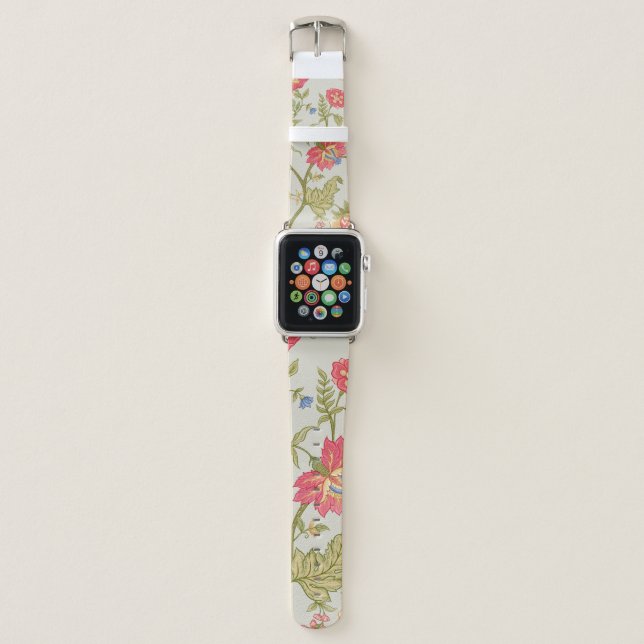 Seamless pattern with stylized ornamental flowers  apple watch band (Front)