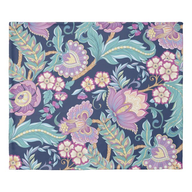Seamless pattern with stylized ornamental flowers  duvet cover (Front)