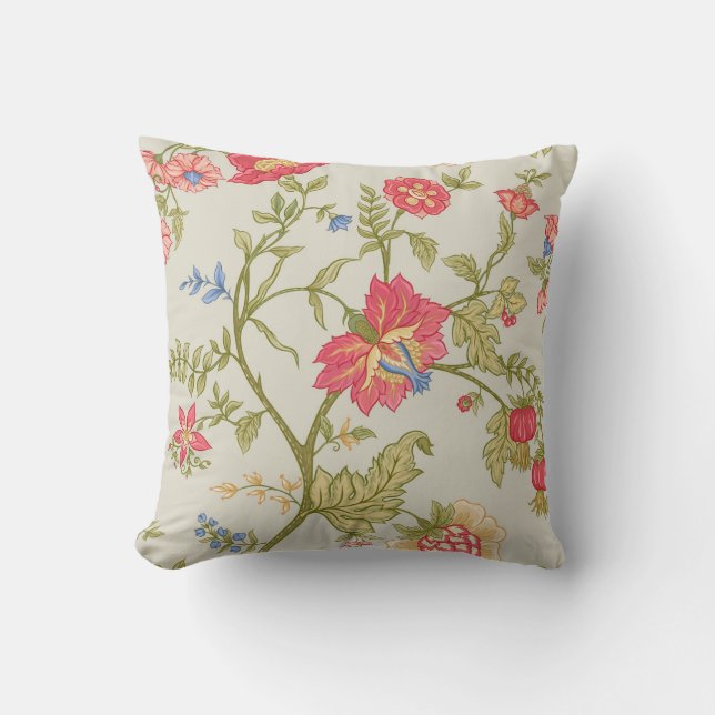 Seamless pattern with stylized ornamental flowers  throw pillow (Front)