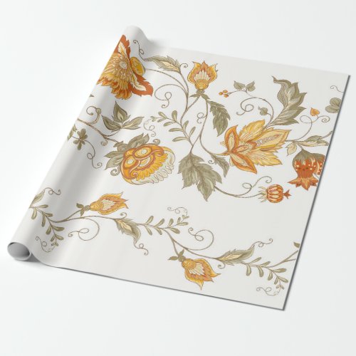 Seamless pattern with stylized ornamental flowers  wrapping paper