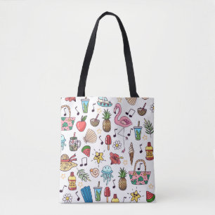 Seamless pattern with summer elements. illustratio tote bag