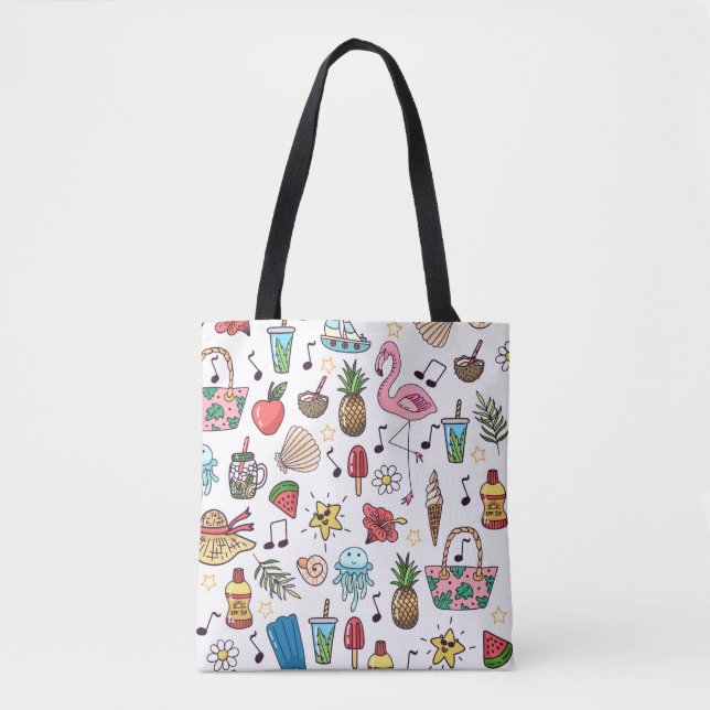 Seamless pattern with summer elements. illustratio tote bag (Front)