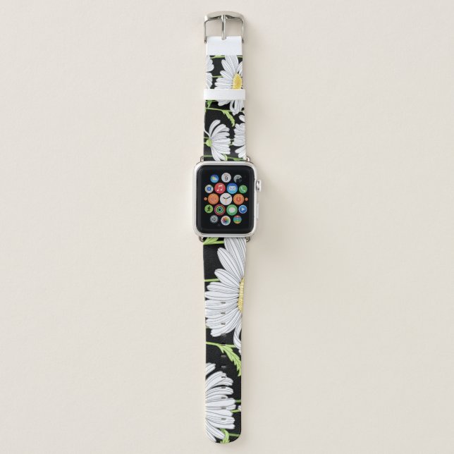Seamless pattern with summer flowers. apple watch band (Front)