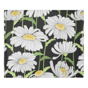 seamless pattern with summer flowers duvet cover