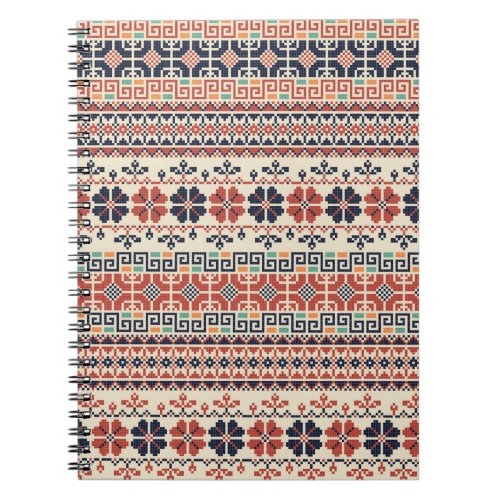 Seamless pattern with traditional palestinian embr notebook