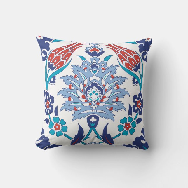 Seamless pattern with traditional turkish style throw pillow (Front)