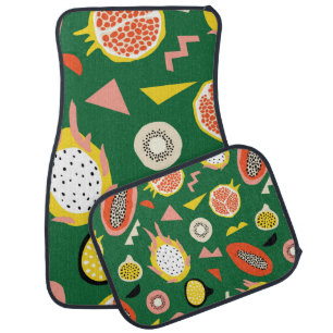 Seamless pattern with tropical fruits car floor mat