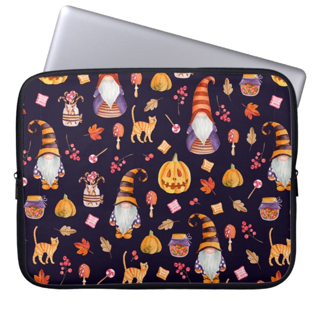 Seamless pattern with vintage Halloween elements.  Laptop Sleeve (Front)