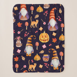 Seamless pattern with vintage Halloween elements.  Sherpa Blanket