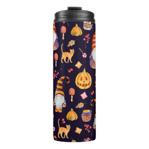 Seamless pattern with vintage Halloween elements.  Thermal Tumbler