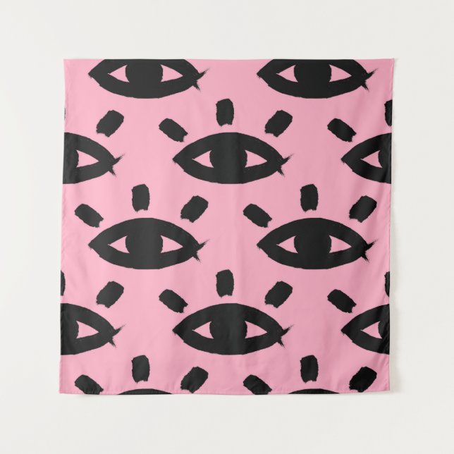 Seamless pattern with watercolor eyes tapestry (Front)
