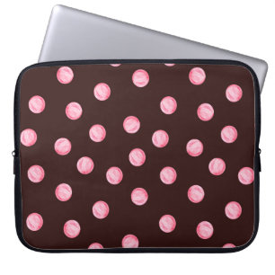 seamless pattern with watercolor pink circles. Boh Laptop Sleeve