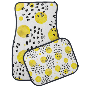 Seamless pattern with watercolor polka dots car floor mat